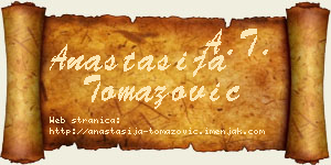 Anastasija Tomazović vizit kartica